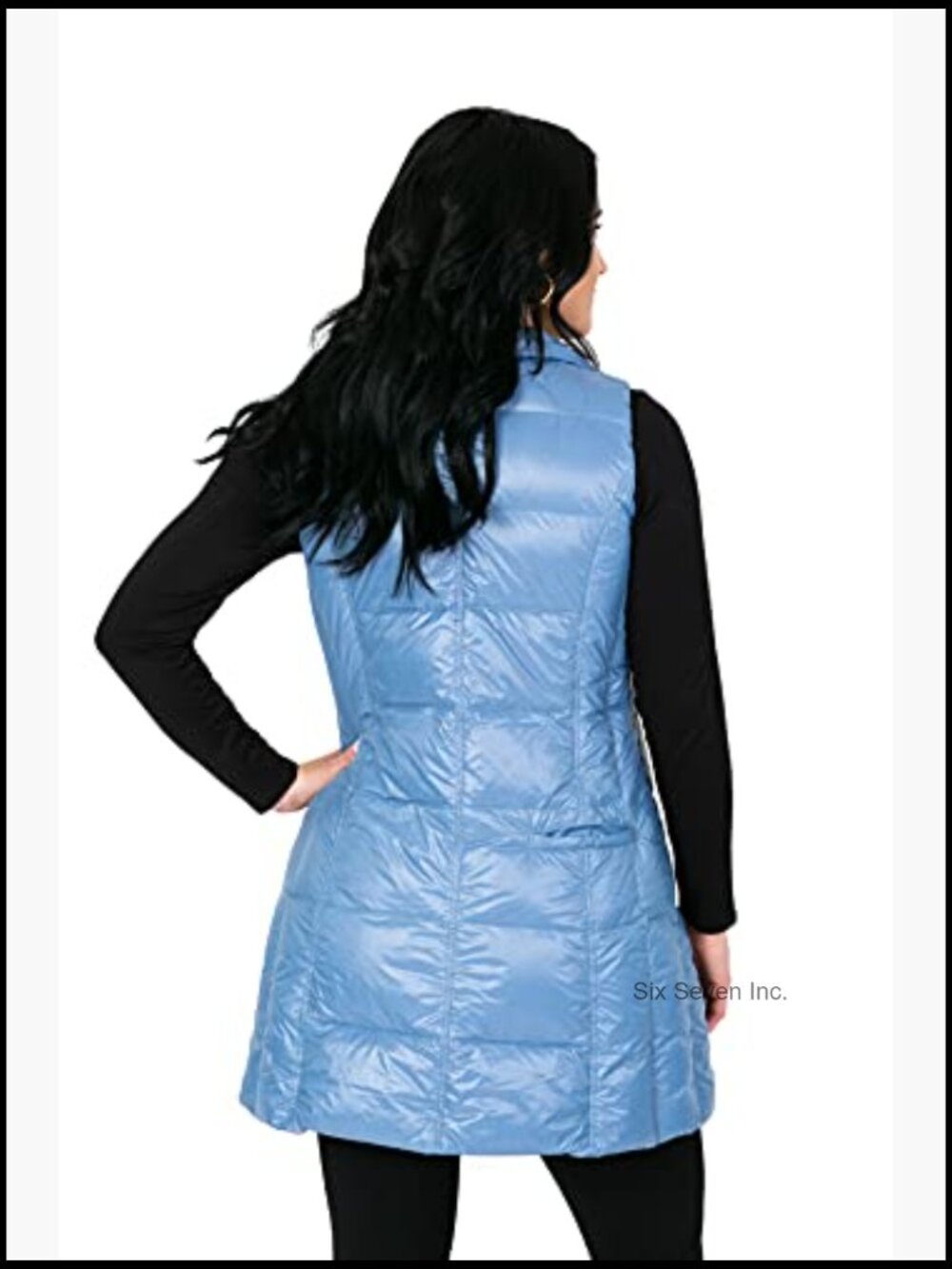 Women's Quilted Long Down Vest Packable Water Resistant Puffer - Picture 2 of 3